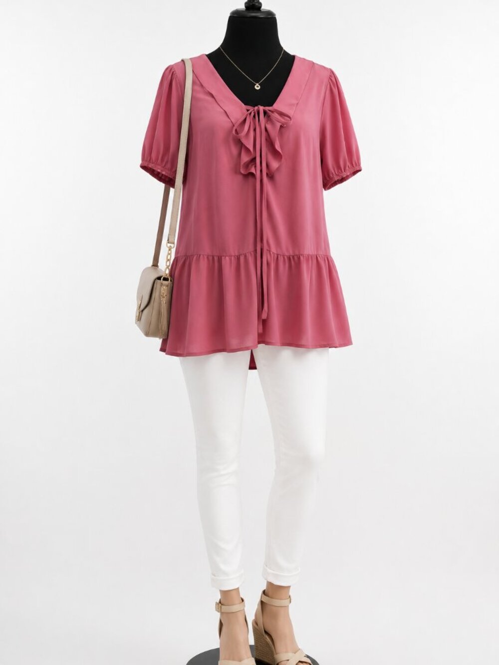 Lane Bryant Mauve Blouse with Tie Detail – New with Tags – Size 14